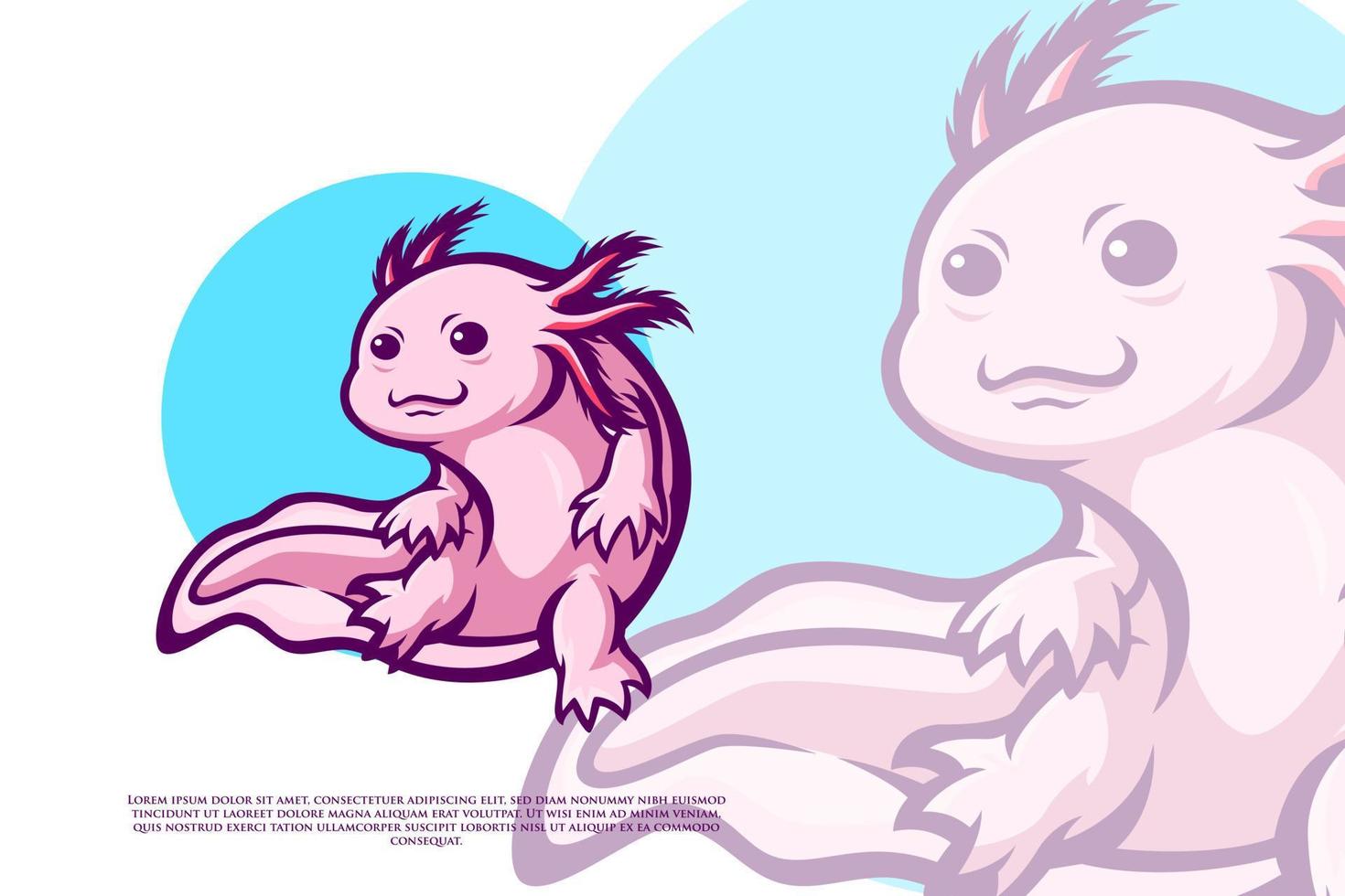 niedliche axolotlillustration oder logo vektor