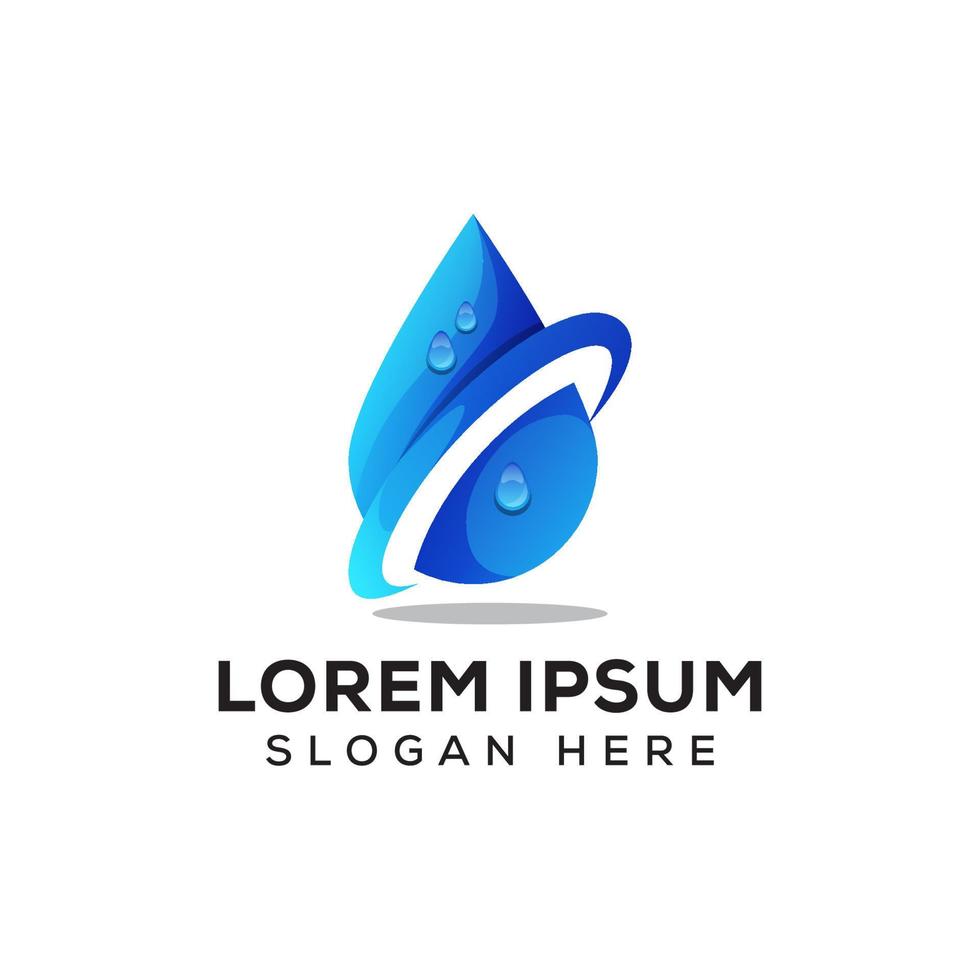 Süßwasser-Logo, Wassertropfen-Logo-Premium-Vektor vektor
