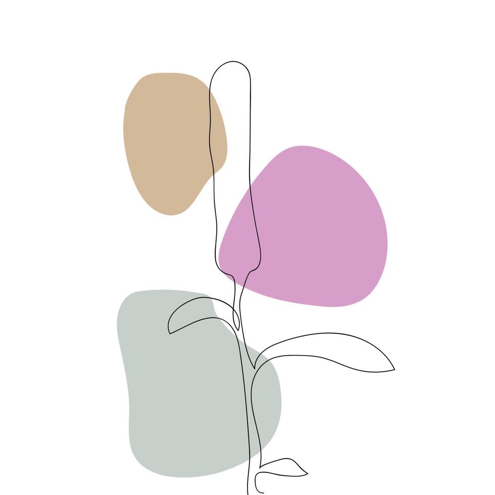 en linje konst blomma för dekoration vektor