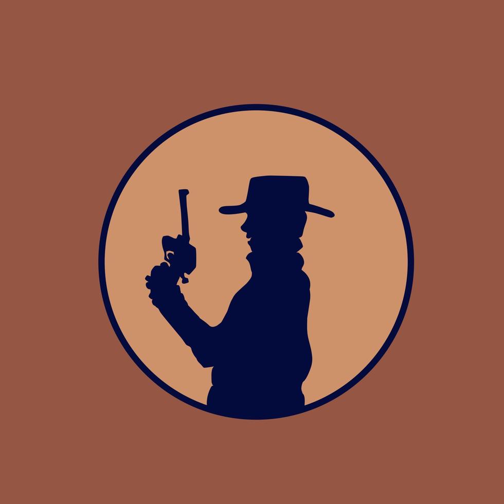 amerikansk bandit cowboy logotyp linje popkonst poträtt färgglad design med mörk bakgrund. abstrakt vektorillustration. vektor