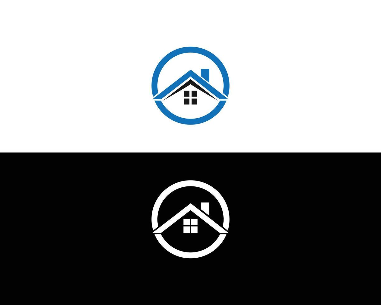 fastighetslogotyp designmall, hus och byggnad logotyp designkoncept vektorsymbol vektor