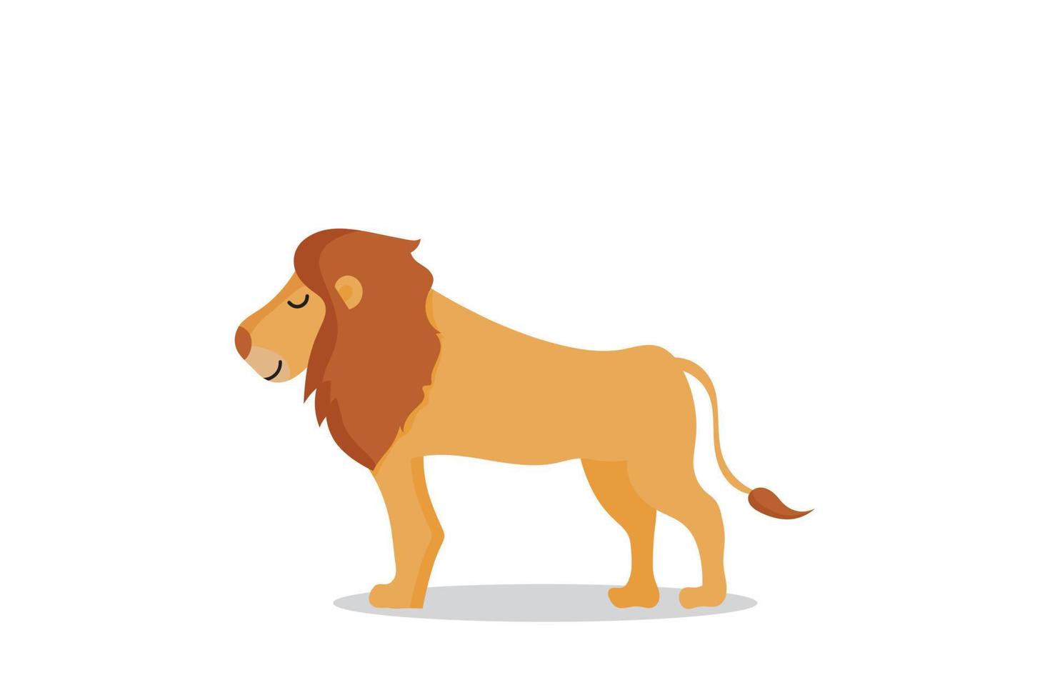 tecknade lejon isolerad på vit bakgrund vektor