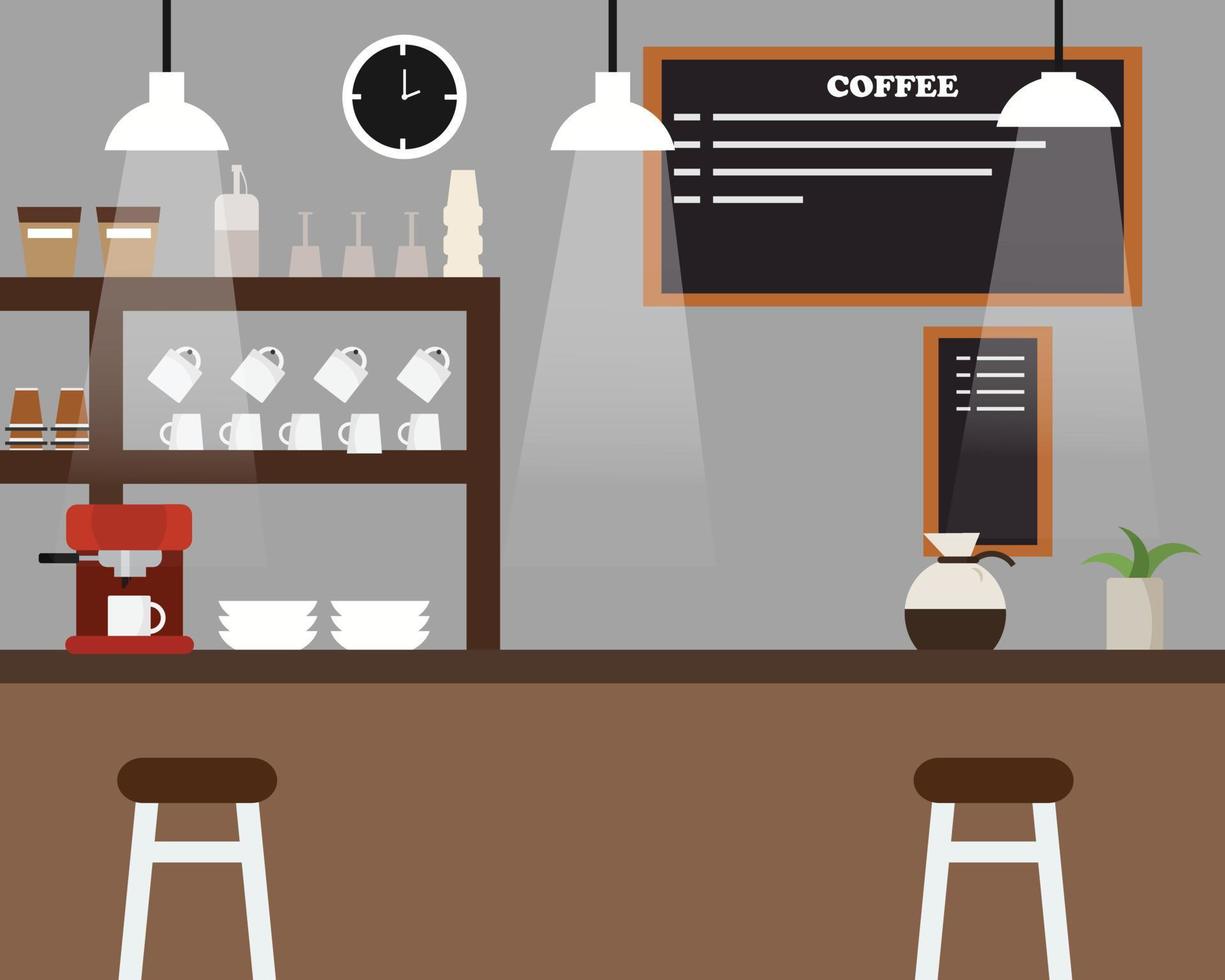 Design-Café-Interieur-Vektor-Illustration vektor