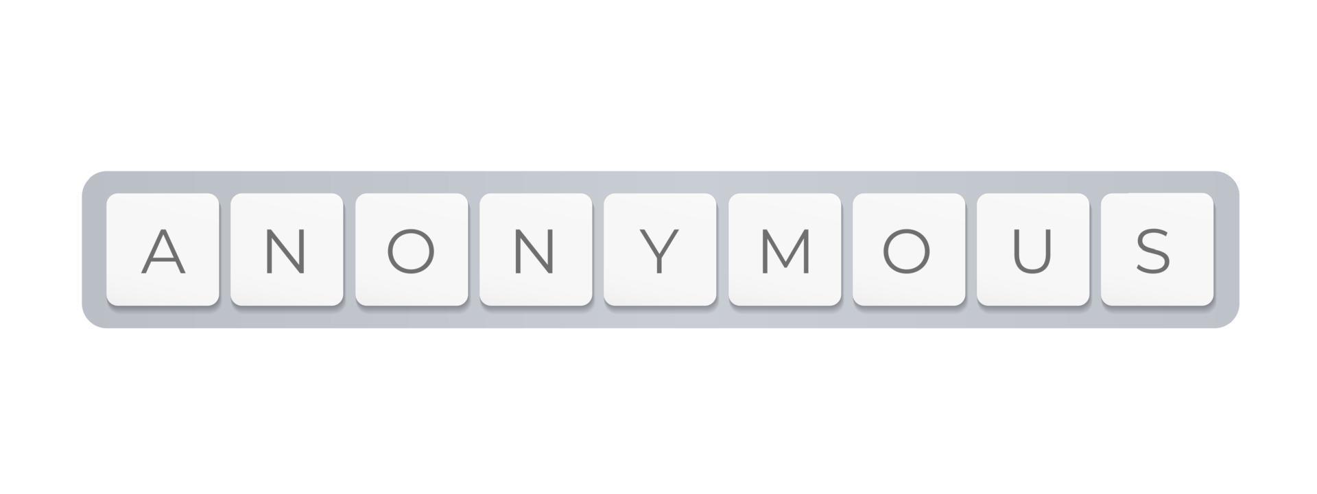 anonym på tangentbordsknappar, kreativ rubrik för affisch eller hackerattacker grafik, vektorillustration. vektor