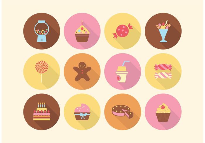 Free Cake und Süßigkeiten Vector Icons