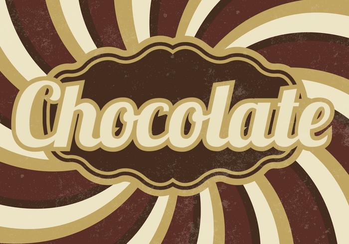 Vintage Choklad Sunburst Vector Bakgrund