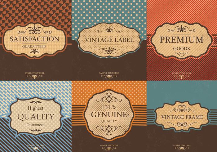 Vintage Label Vektor Hintergrund Pack