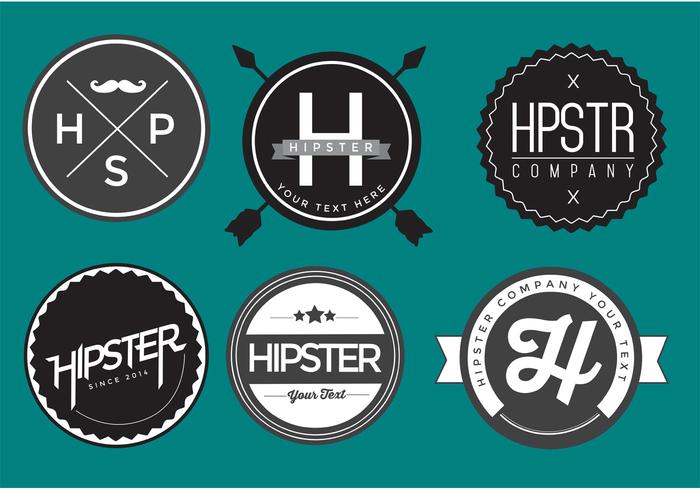 Kostenlos hipster badge vector pack