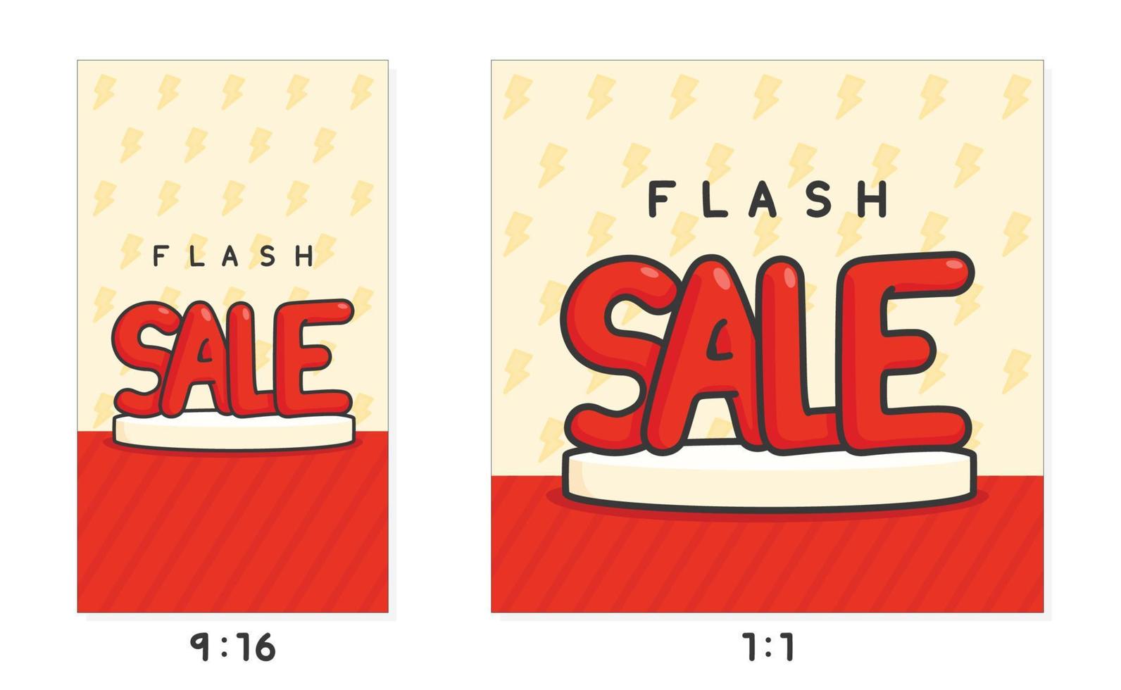 Flash Sale Pop Art Cartoon auf Donner Hintergrund kawaii Doodle flache Vektorgrafiken für Story und Post vektor
