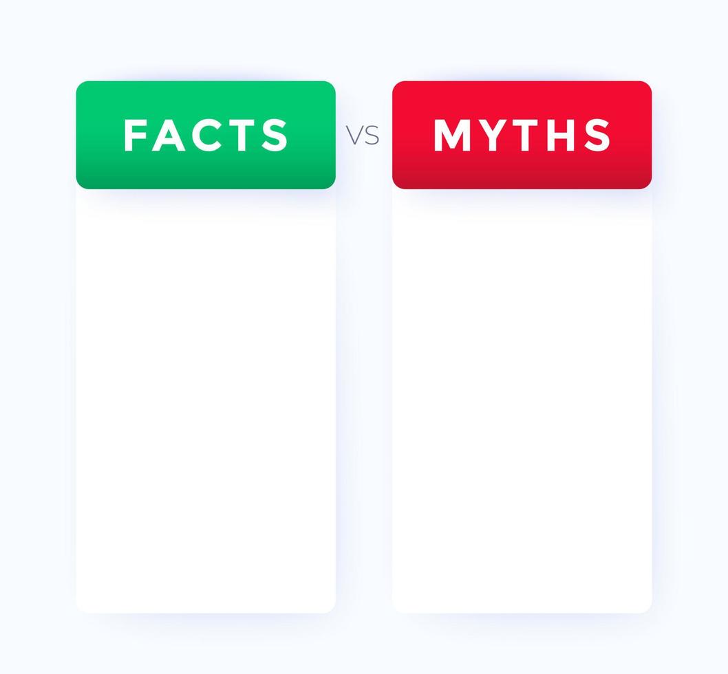 fakta vs myter vektor banner design