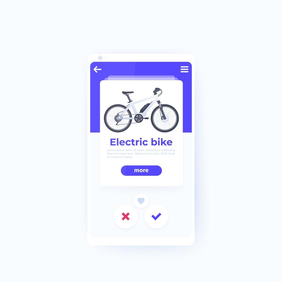 hyr en mobilapp för elcykel vektor