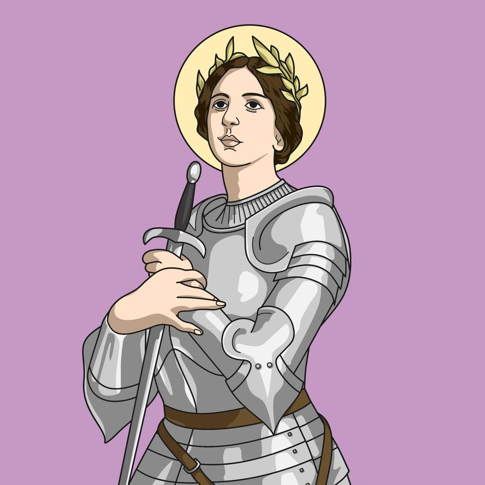 heilige joan of arc farbige vektorillustration vektor