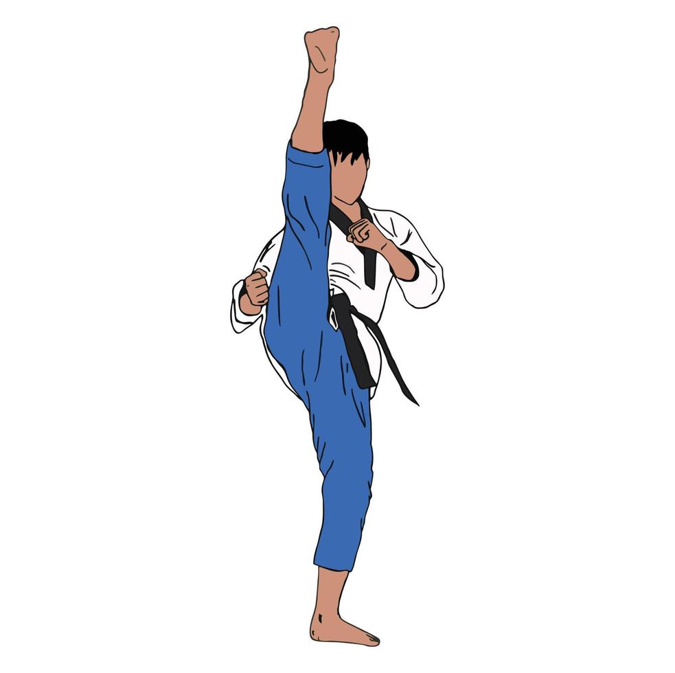 taekwondo illustration design vektor. perfekt för t-shirtdesign eller logotyp vektor