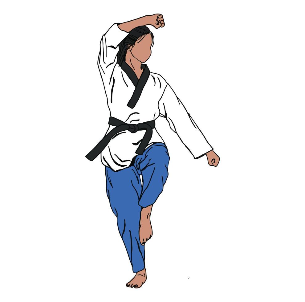 Taekwondo-Illustrationsdesignvektor. perfekt für t-shirt-design oder logo vektor