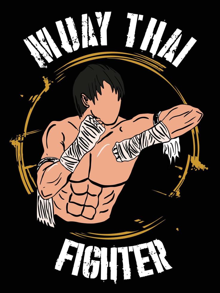 muaythai illustration modern design vektor