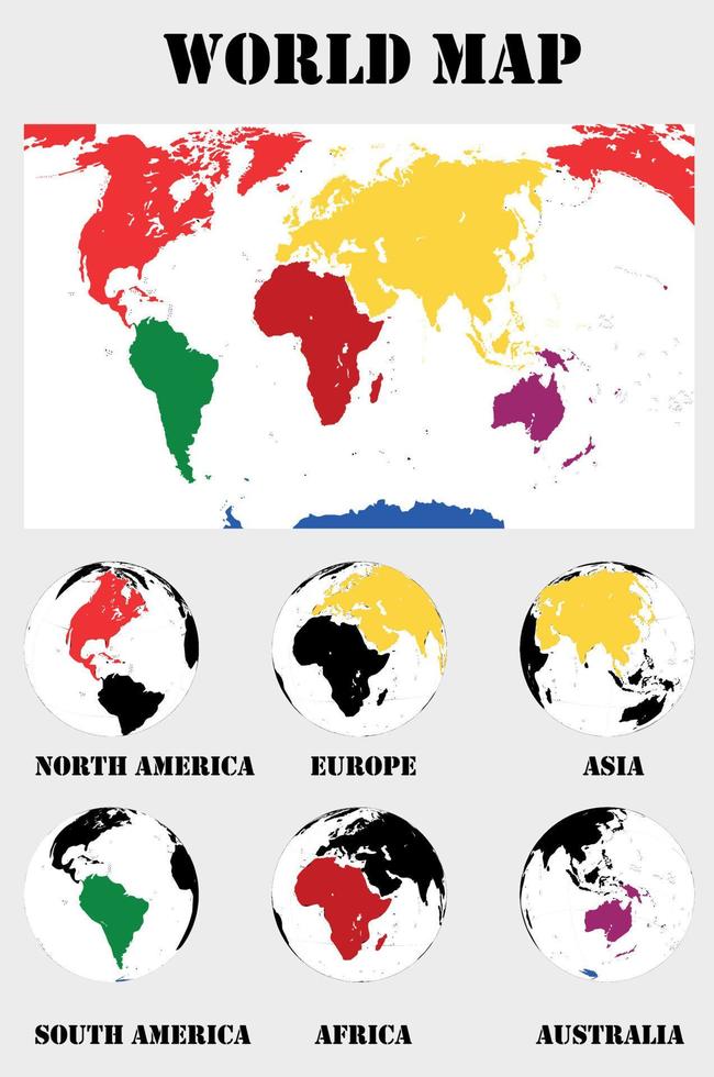 världskarta. vektor illustration.