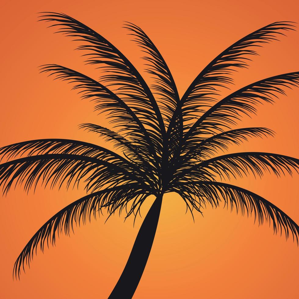 Palme im Sonnenuntergang. Vektor-Illustration. Folge 10 vektor
