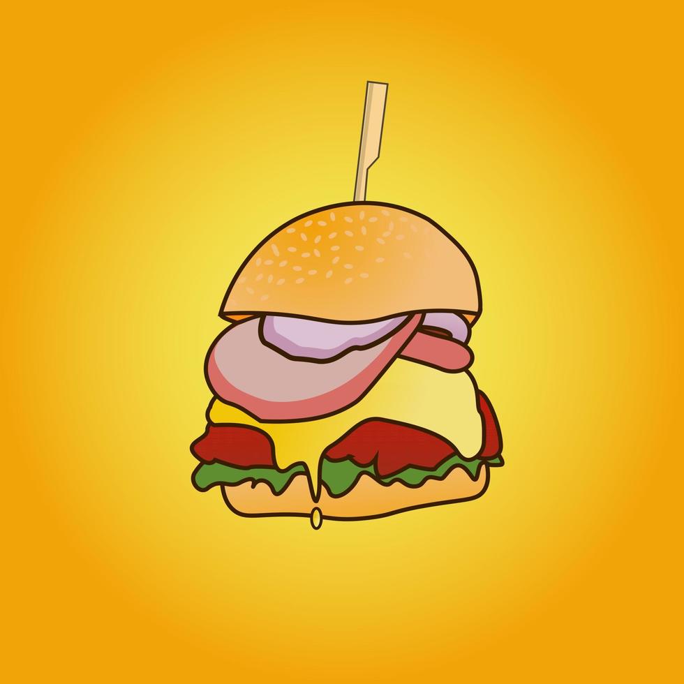 Burger Vektor Illustration Hintergrund Farbverlauf