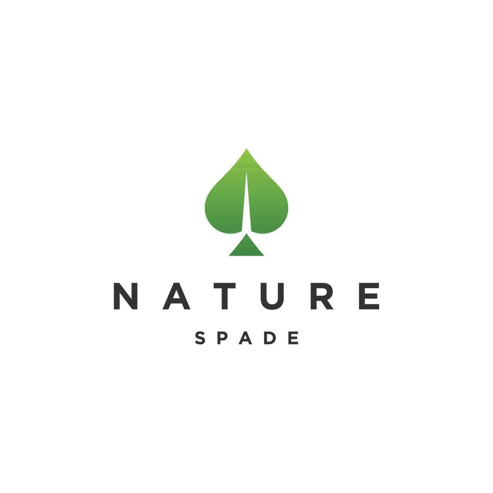 natur blad och spade logotyp ikon designmall platt vektor