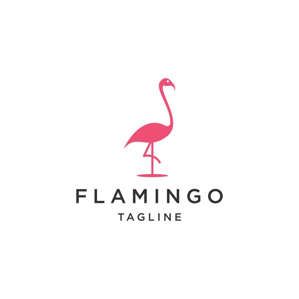 flamingo fågel logotyp ikon formgivningsmall platt vektor