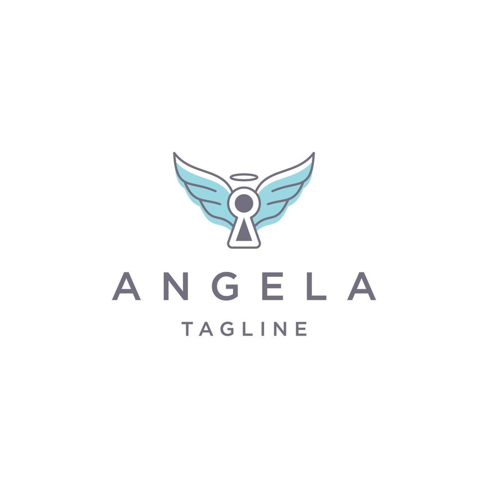 angel of lock linje logotyp ikon formgivningsmall platt vektor