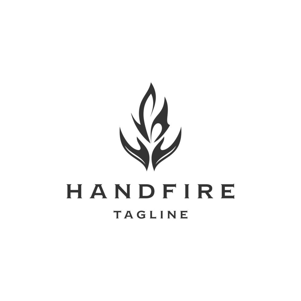 flacher Vektor der Handfeuer-Logoikonen-Designschablone