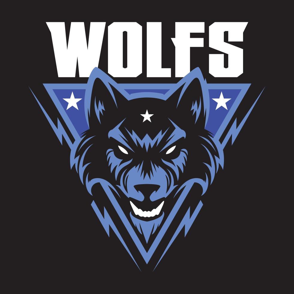 Wolfskopf-Logo. ideal für Sport-Logos und Team-Maskottchen. vektor