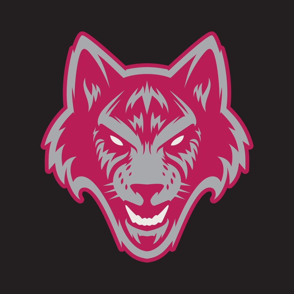 Wolfskopf-Logo. ideal für Sport-Logos und Team-Maskottchen. vektor