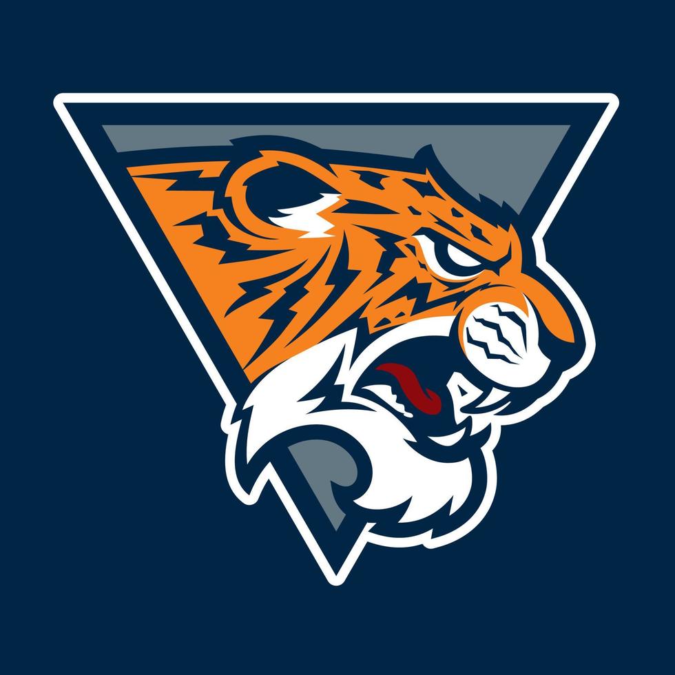 tigerhuvud sportmaskot. sport logotyp vektor