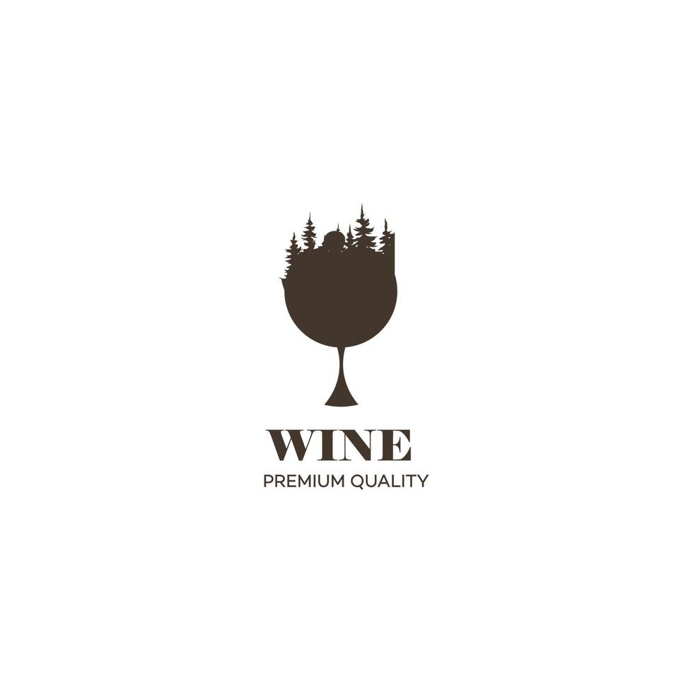 minimalistisches und elegantes Weinlogo vektor