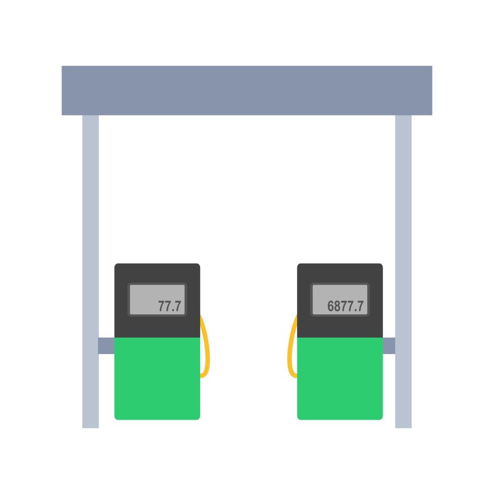 bensinstation platt flerfärgad ikon vektor