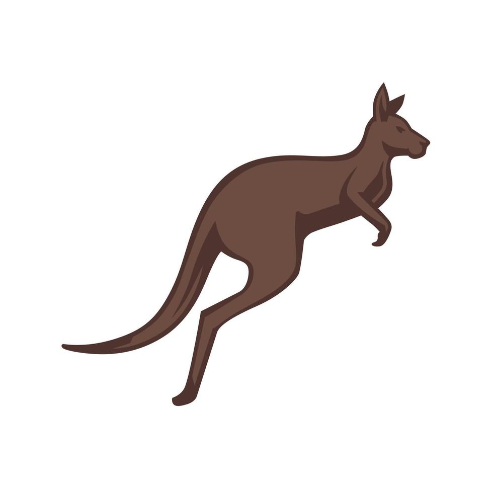 Känguru flaches mehrfarbiges Symbol vektor