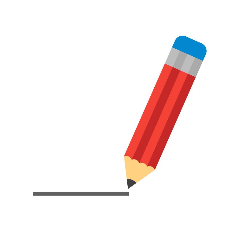 Bleistiftzeichnungslinie flaches mehrfarbiges Symbol vektor
