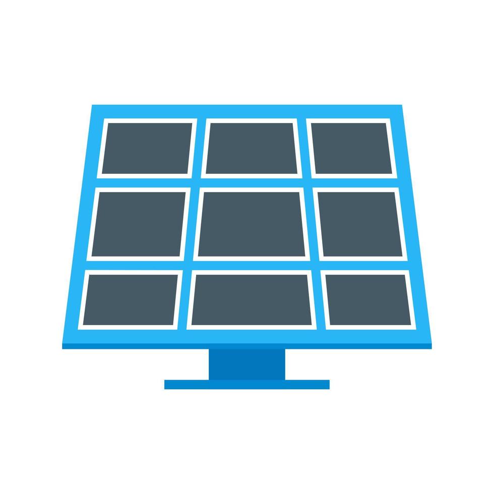 Flaches mehrfarbiges Symbol für Solarpanel vektor