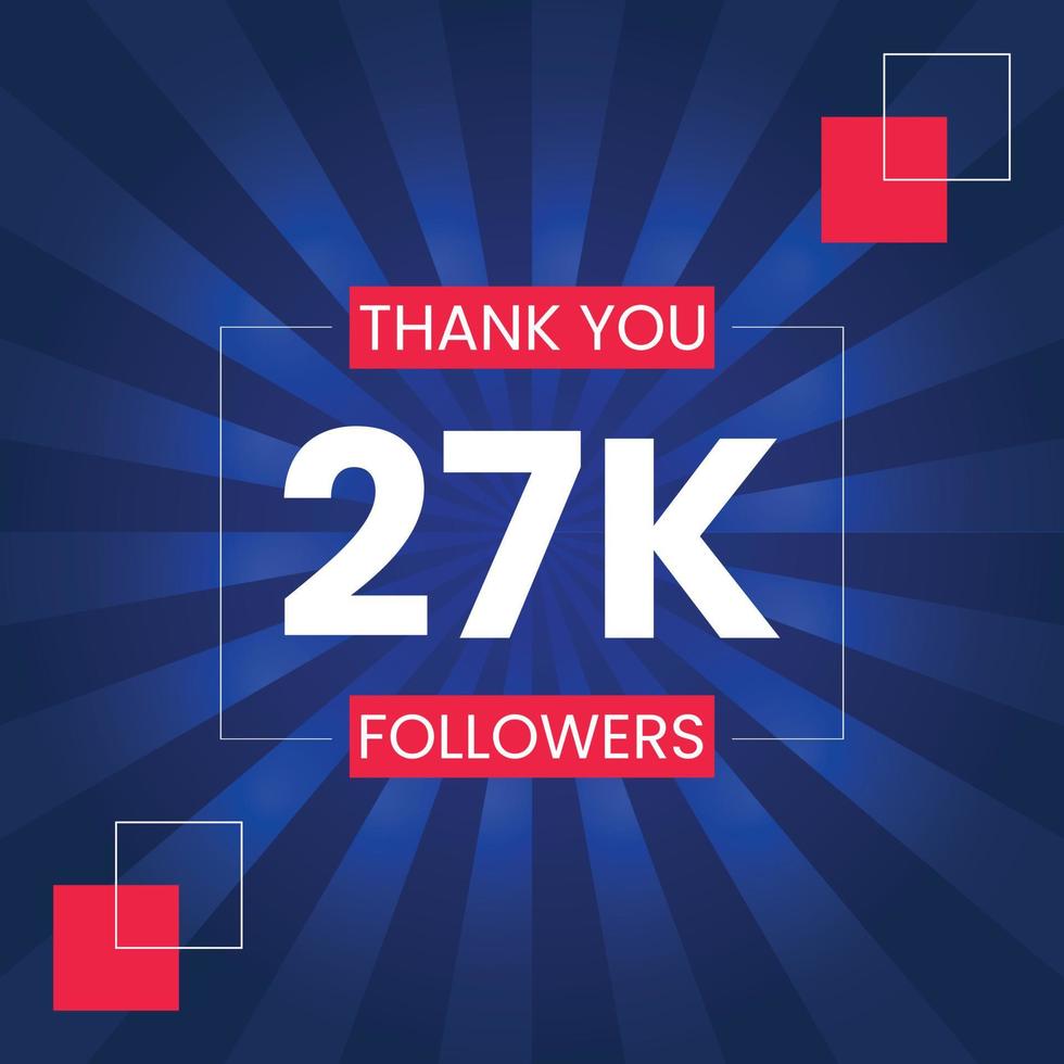 danke 27.000 Follower Vektor-Design-Vorlage vektor