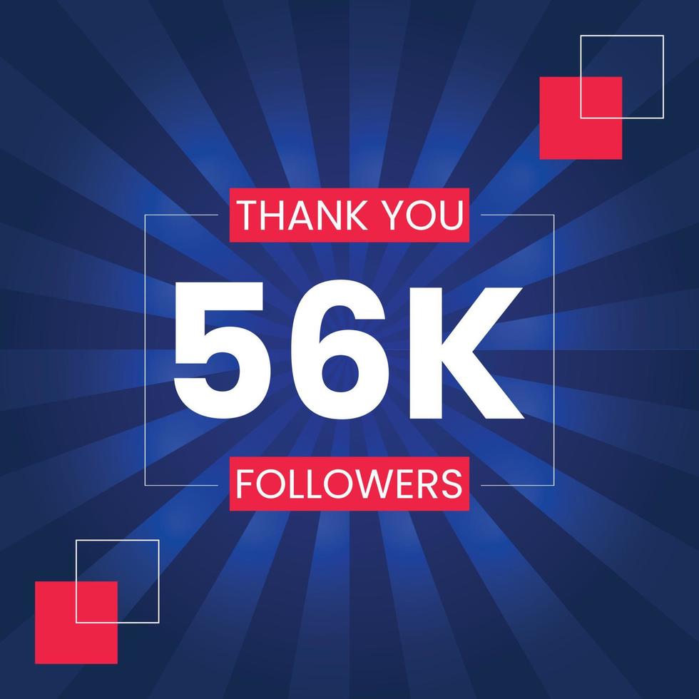 Danke 56.000 Follower Vektor-Design-Vorlage vektor