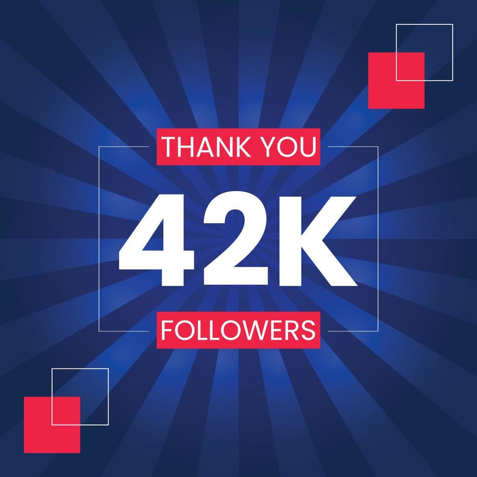 Danke 42.000 Follower Vektor-Design-Vorlage vektor