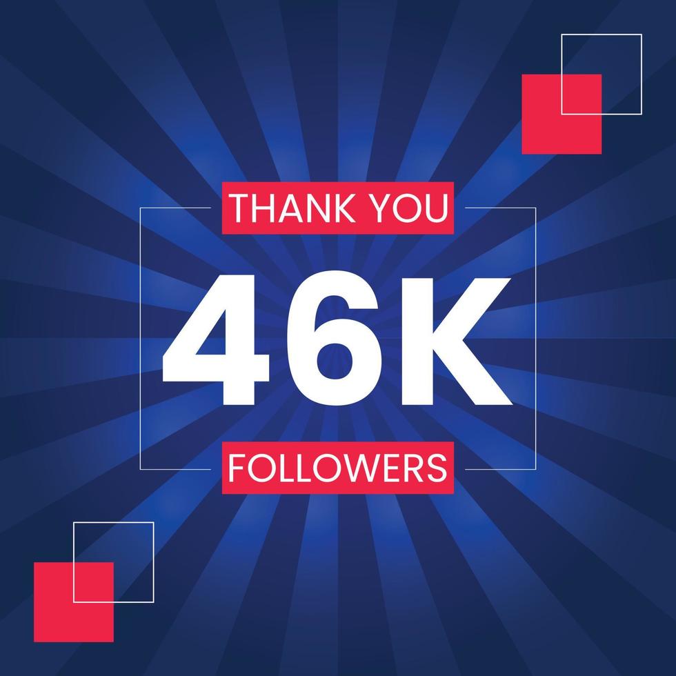 Danke 46.000 Follower Vektor-Design-Vorlage vektor