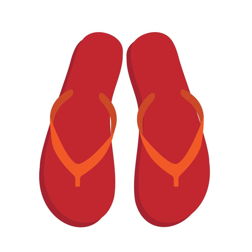 Flip-Flops isolieren auf weißem Hintergrund. Hausschuhe-Symbol. farbige Flip-Flops rot, orange gestreift isoliert. Vektor-Illustration vektor