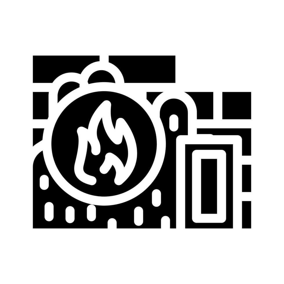 Flammfeste Baumaterial-Glyphen-Symbol-Vektorillustration vektor