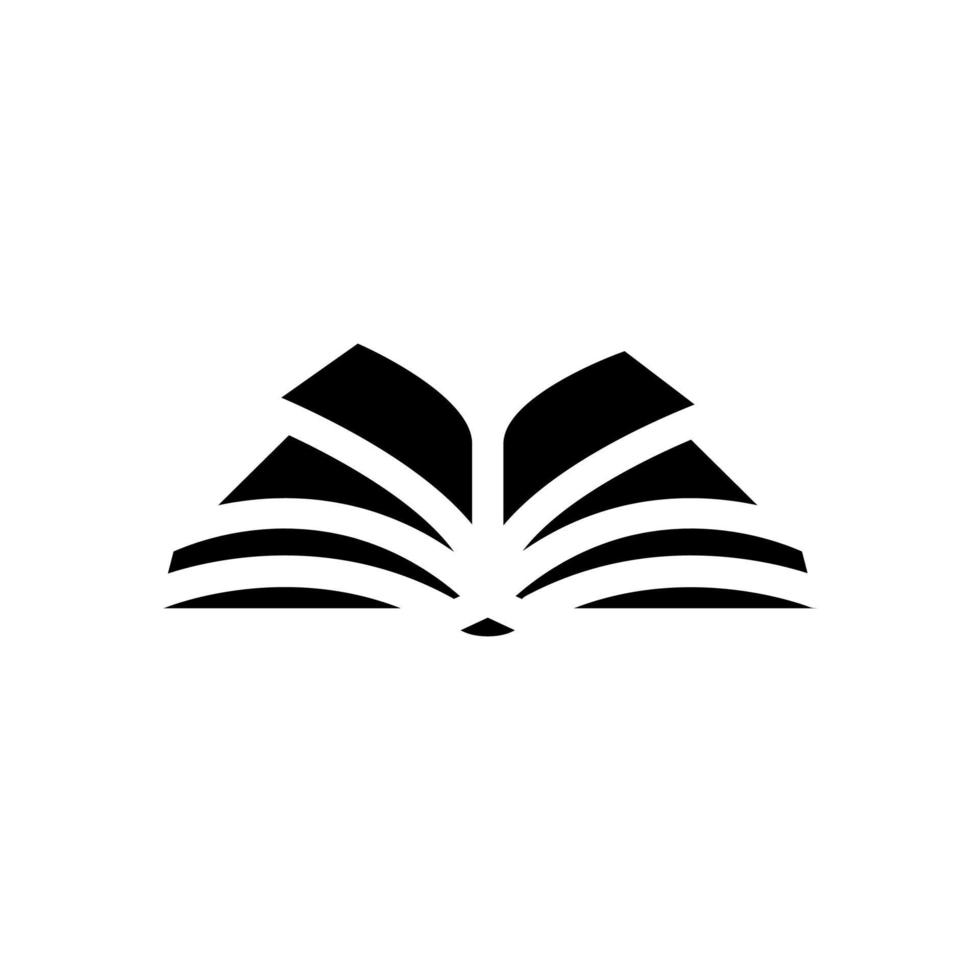 Glyph-Symbol-Vektor-Illustration für offenes Buch vektor