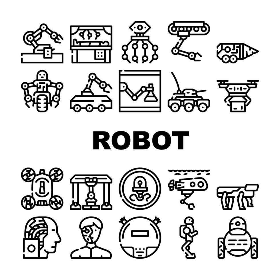 robot framtida elektronisk utrustning ikoner som vektor