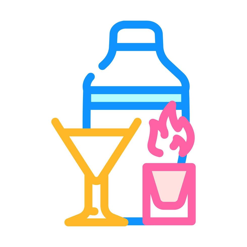 alkohol drycker färg ikon vektor illustration platt