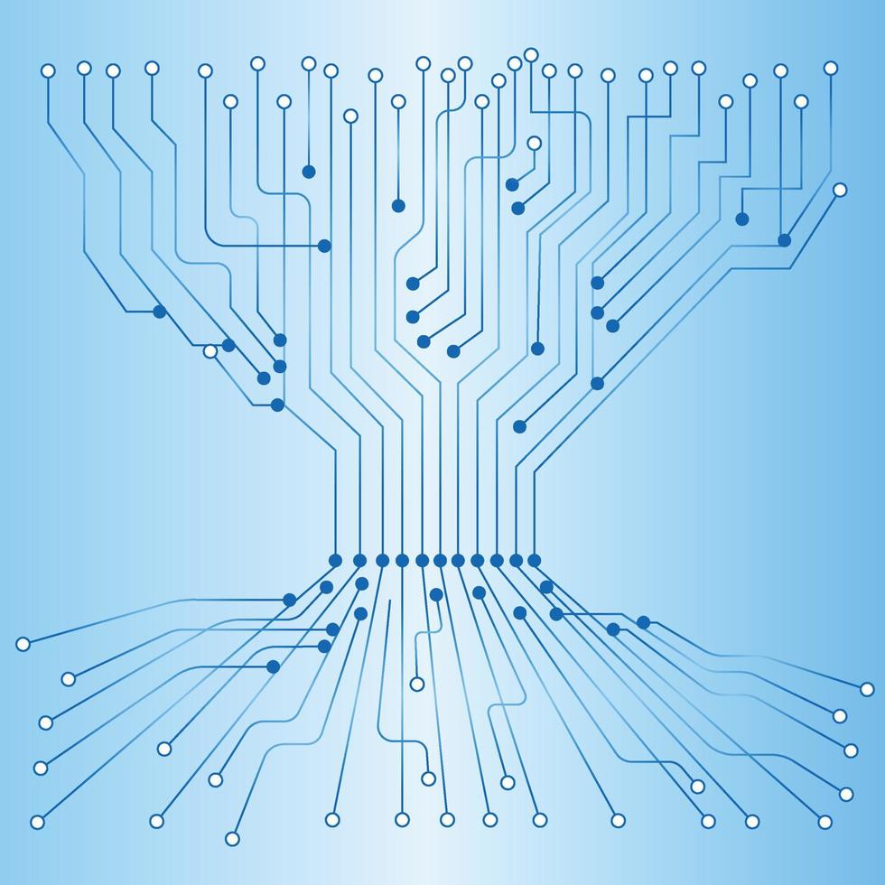 datorchip elektroniska kretskort vektor för teknik och finans koncept och utbildning för framtiden