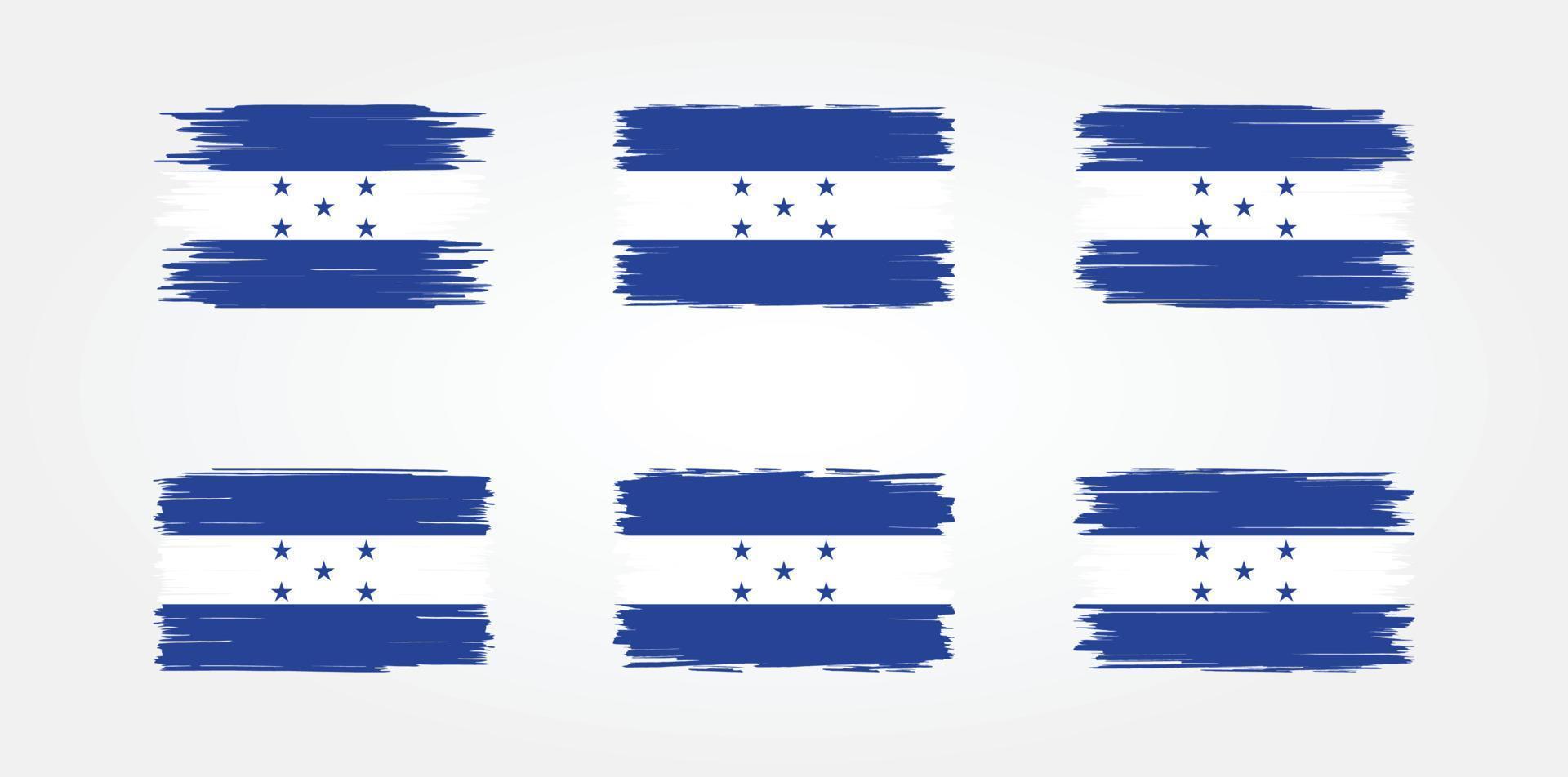 honduras flag pinselsammlung. Nationalflagge vektor