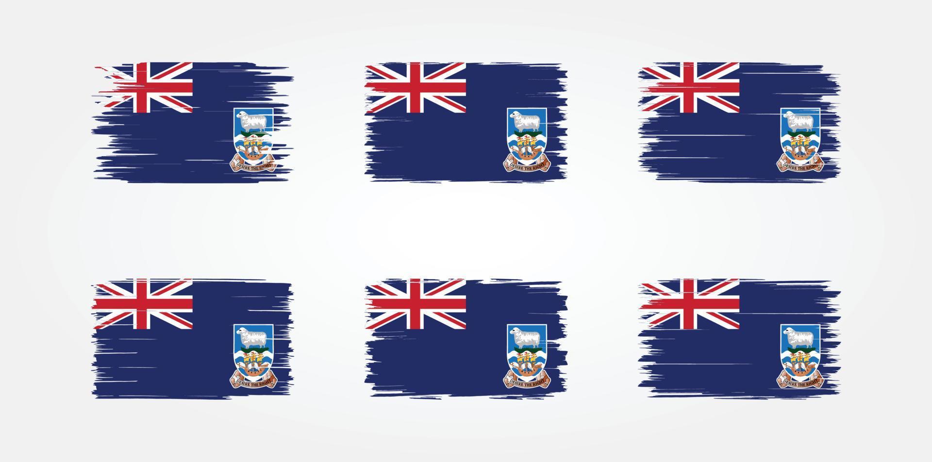 falkland flag pinselsammlung. Nationalflagge vektor