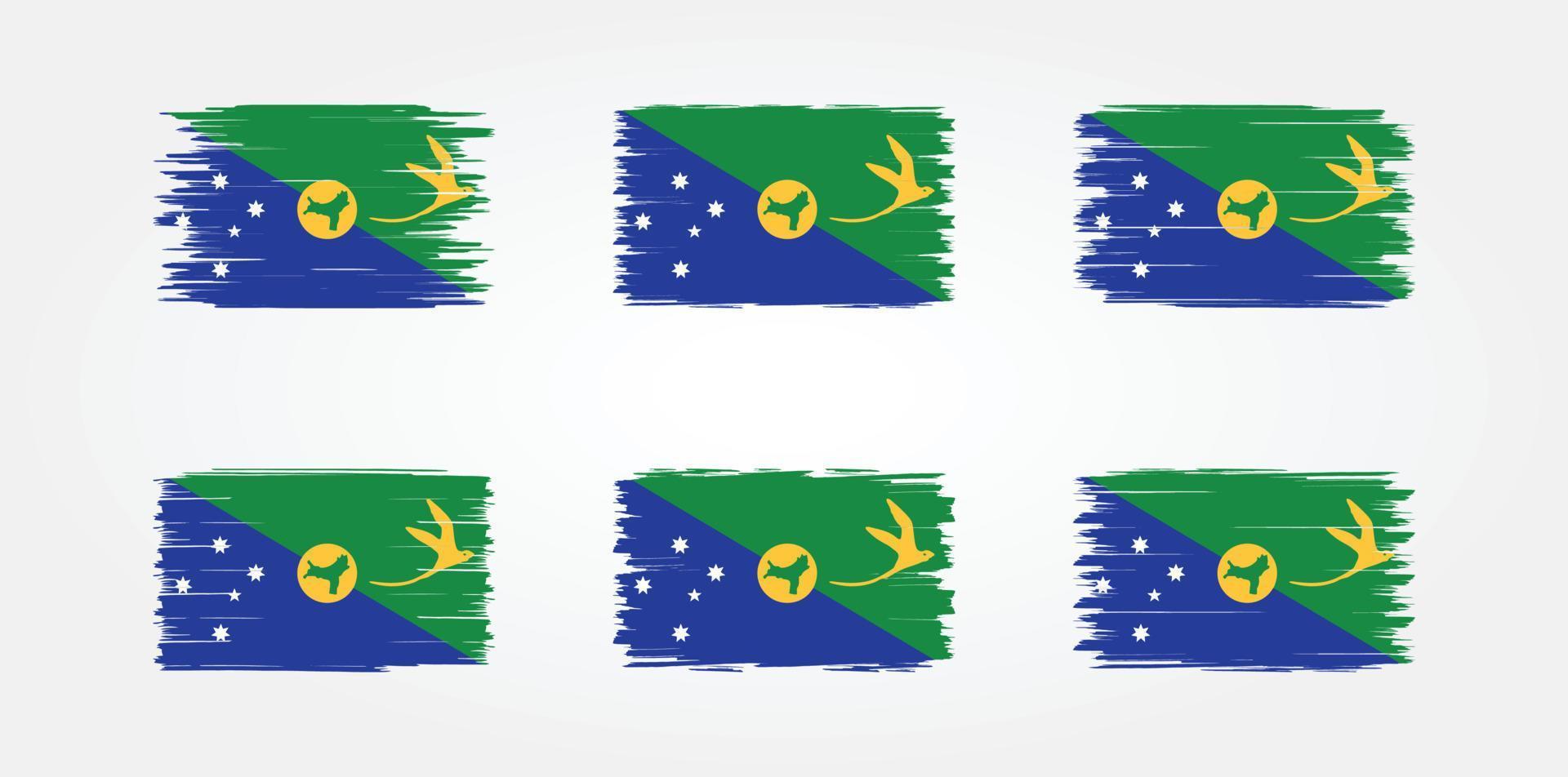 Christmas Islands flagga borste samling. National flagga vektor
