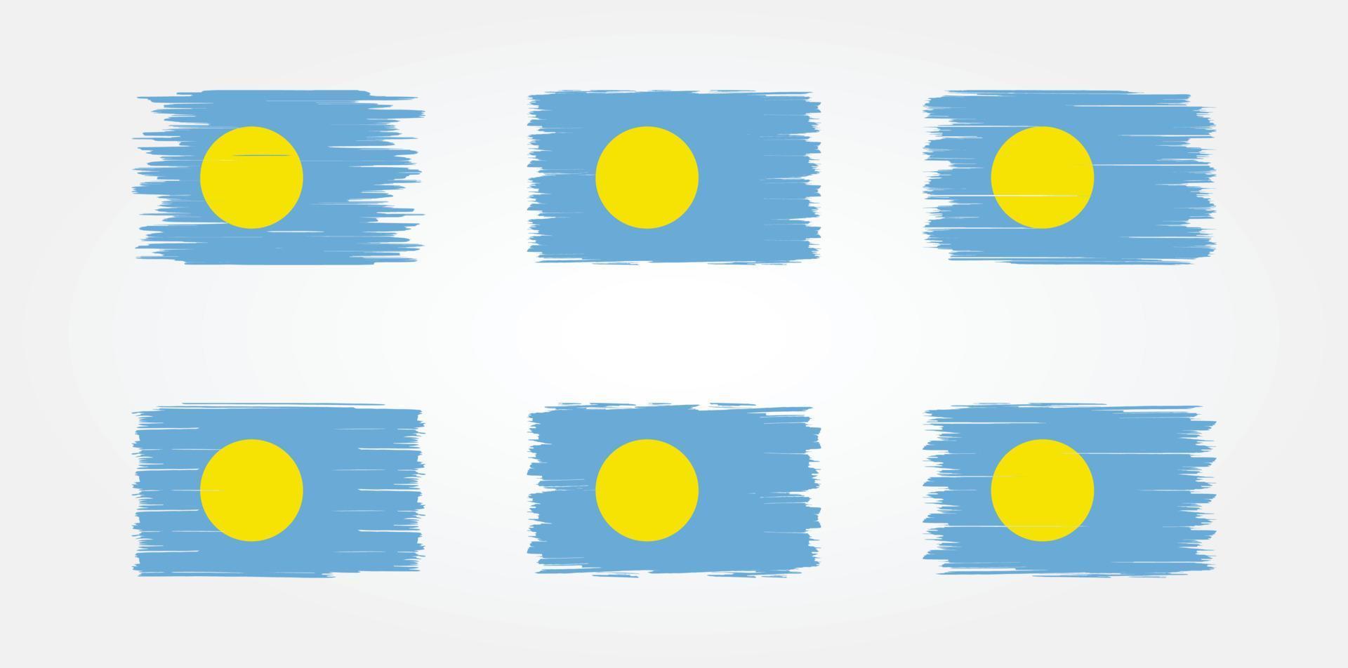 palau flagg borst samling. National flagga vektor