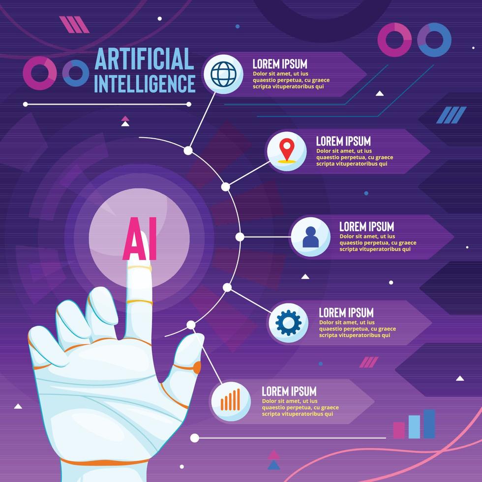 infografik-vorlage für künstliche intelligenztechnologie vektor