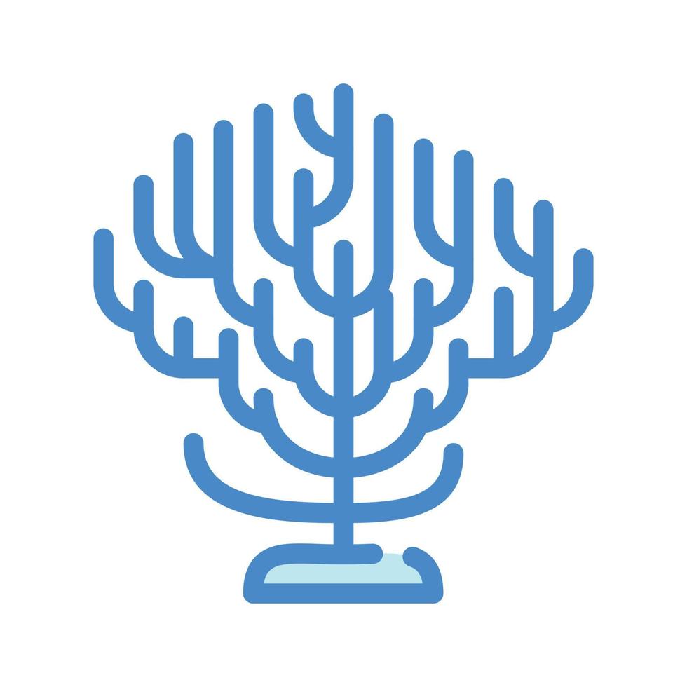 Sea Coral Zweig Farbe Symbol Vektor Illustration